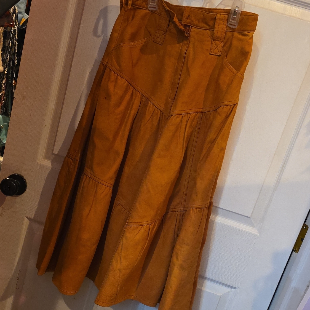 Elegant A-Line Mustard Skirt